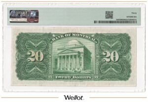 20 Долларов 1923 Канада Банк Монреаля PMG 30 VF