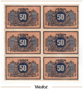 50 Копеек ND (1919) Россия Северный Кавказ Екатеринодар Сцепка 6 шт